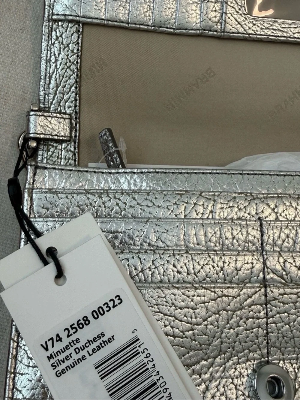 Brahmin Minuette Crossbody Silver Duchess Leather